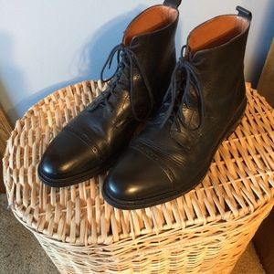 Men’s Stafford Black Leather Boots Size 8